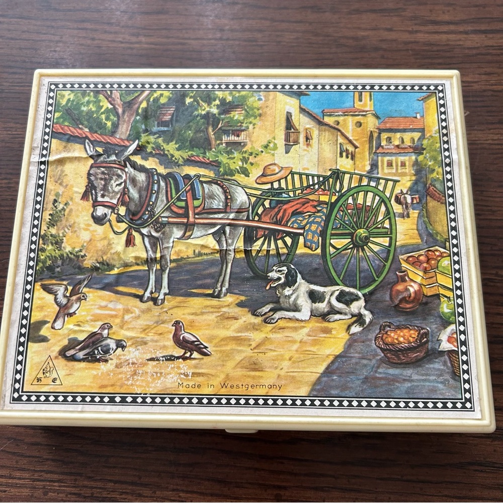 Vintage West German Wooden Block Puzzle, 1950s